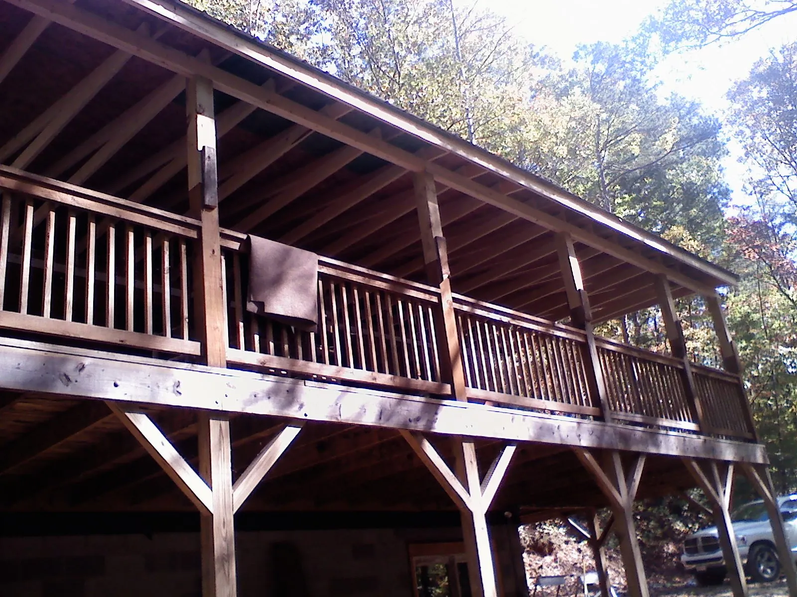 Timber framing under a new elevated porch and deck — Roof Leak Repair in Oviedo by Roofing Brothers